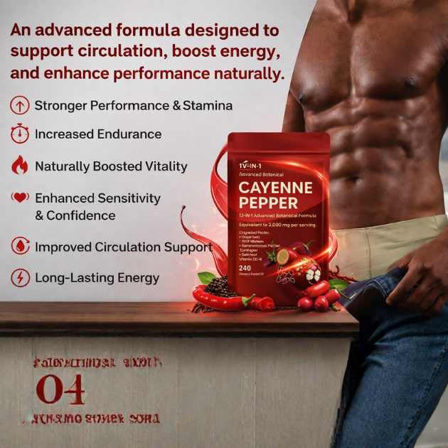 Cayenne pepper dietary supplement in capsule form
