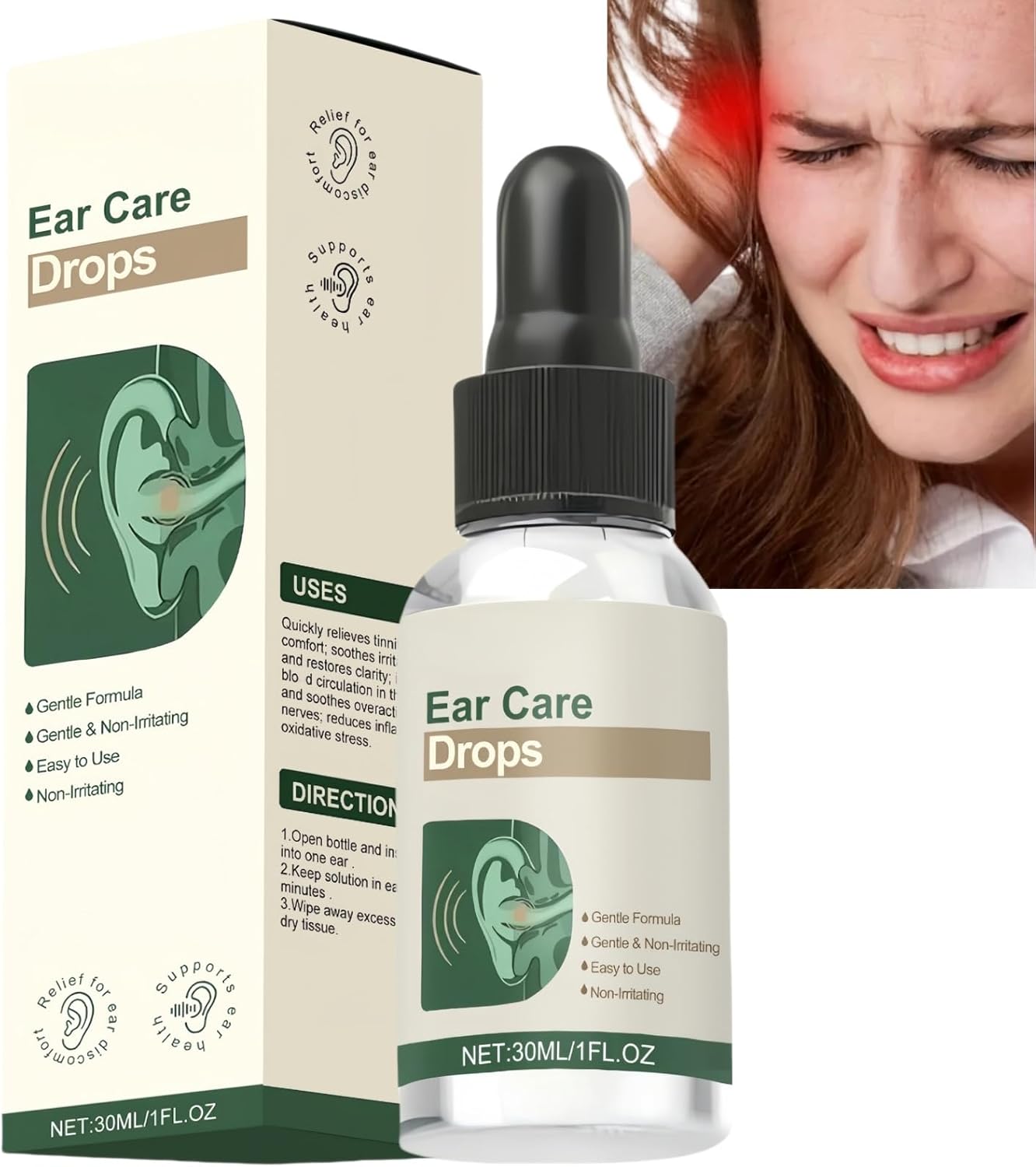 Gentle ear drops for tinnitus relief